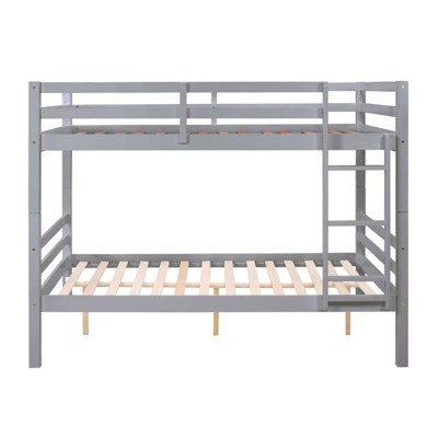 AZL1 Life Concept Beds Full over Full Bunk Bed with Ladder High Guardrails and Durable Construction for Kids Room, Gray, 79.13"*59.06"*61.81"