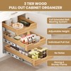LOVMOR 3 Tier Pull Out Cabinet Organizer, Heavy-Duty Pull Out Drawer, Slide Out Wood Shelf for Cabinets - 3 of 4