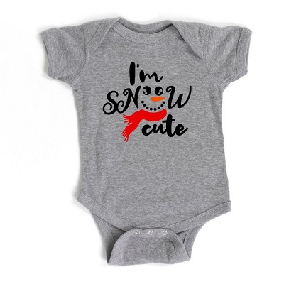 Image of The Juniper Shop I'm Snow Cute Baby Bodysuit - Newborn - Heather Grey