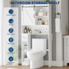 GustoWave Over The Toilet Storage Cabinet, Over Toilet Bathroom Organizer with Door & Toilet Paper Holder Stand, Space-Saving, White - 4 of 4