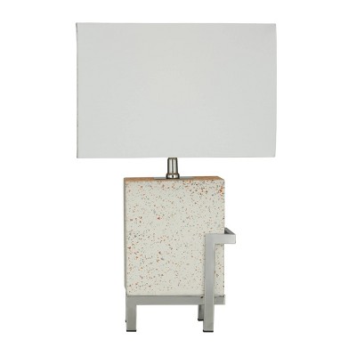 25" x 10" Transitional Cement Table Lamp - White - Olivia & May