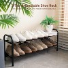 Attop 3-Tier Expandable Shoe Rack,Adjustable Shoe Shelf Storage Organizer Heavy Duty Metal, Free Standing, for Entryway Closet Doorway (Black) - 2 of 4