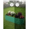 Galvanized Raised Garden Beds Outdoor, Oval Metal Planter Boxes Outdoor, Bottomless Planter Raised Beds for Vegetables Flowers Herbs Fruits - 4 of 4