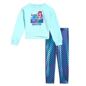 Disney Minnie Mouse Frozen Princess Girls Fleece Sweatshirt and Leggings Outfit Set Toddler - 1 of 4