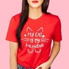 Simply Sage Market Women's My Cat Is My Valentine Short Sleeve Graphic Tee - 2 of 4