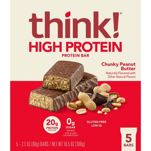 Think! High Protein Chunky Peanut Butter Bars - 5ct : Target