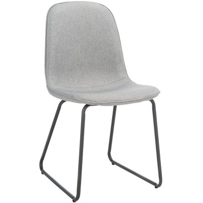 Makalu Grey Upholstered Dining Chair Set with Black Legs