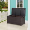 WELLFOR 50gal Outdoor Wicker Storage Box Container with Zippered Liner and 2 Wheels Mix Brown - 3 of 4