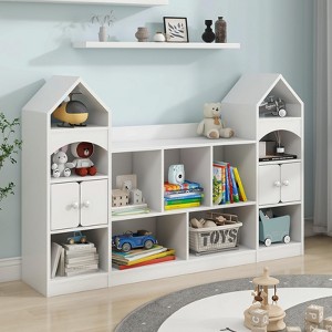 Kids Bookcase and Toy Storage Cabinet, Children Bookshelf, Playroom Furniture - 1 of 4