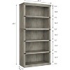 67.4" Farmhouse Bookcase - 5-Tier Rustic Wood Shelf for Living Room, Home Office 45 lbs per Shelf - 2 of 4