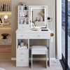 Nicbex Small Vanity Desk Sliding Mirror, Hidden Storage, Minimalist Dressing Table for Bathroom/Dorm Rooms - 4 of 4