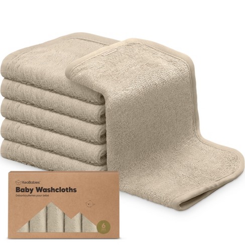 Premium Bamboo Washcloths 6 Pack - White Washcloths for Face