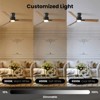 TALOYA 52 in. Black Flush Mount Ceiling Fan with Back Light and Remote, Reversible DC Motor and Blades for Home - 4 of 4