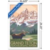 Trends International Lantern Press - Grand Teton Moose & Mountains Framed Wall Poster Prints - 3 of 4