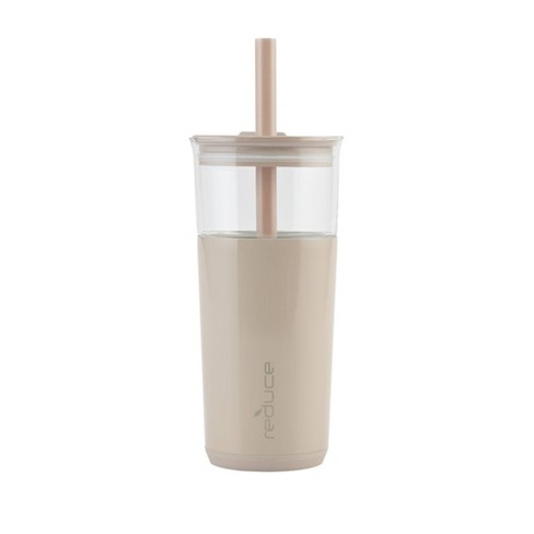 Reduce 20oz Aspen Vacuum Insulated Stainless Steel Glass Tumbler with Lid  and Straw Sand