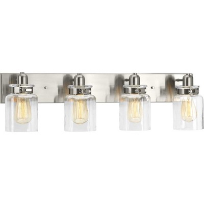 Calhoun Nickel 4-Light Clear Glass Vanity Light