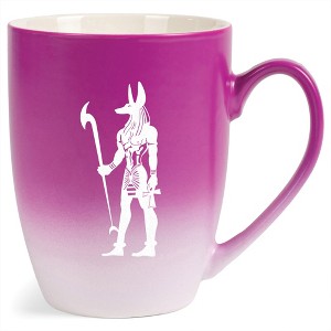 Elanze Designs 12 Ounce Two Toned Ombre Ceramic Tea Coffee Cup Mug Magenta White Anubis Guardian Of The Afterlife - 1 of 4