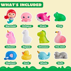 SYNCFUN  12pcs Light up Bath Toys 2.5inch Bathtub Mermaid Toy Baby Bathtime Floating Rubber Shower Toy for Infant - 1 of 4