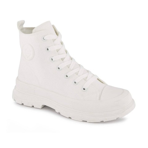 Женские кроссовки Andrea Canvas Sneaker Booties With Side Zipper 63898, White, 8