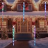 Northlight Set of 5 Color Changing Cascading Icicle Christmas Light Tubes - 13 ft Clear Wire - 2 of 4