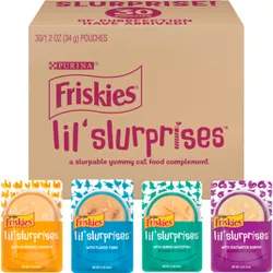 Friskies Lil Slurprises with Tuna, Chicken, Fish and Shrimp Wet Cat Food Complement Variety Pack - 1.2oz/30ct