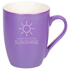 Elanze Designs Good Morning Sunshine 10 Ounce Ceramic Laser-Etched Engraved Drinkware Mug, Metallic Passion Purple - 1 of 4