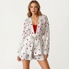 Anna-Kaci Lounge Women's Heart Print 2-Piece Pajama Set with Long Sleeve Tie-Waist Robe and Relaxed Fit Shorts - 2 of 4