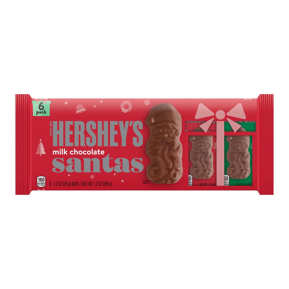 UPC 034000227372 product image for Hershey's Milk Chocolate Santas Holiday Candy - 6ct/1.2oz | upcitemdb.com