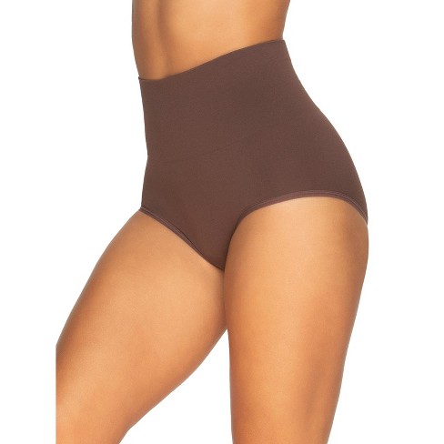 Felina Women's Seamless Shapewear Brief Panty Tummy Control (Cocoa, Small)