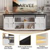 Coolmee 70 inch TV Stand for up to 75 Inch TVs with Power Outlet, Farmhouse Entertainment Center with Sliding Barn Doors and Storage Cabinets - 4 of 4