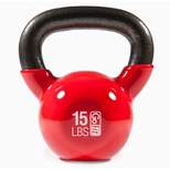 GoFit Classic PVC Kettlebell with DVD and Training Manual - Red 15lbs