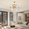 DOMETOUR Golden Luxury Crystal Chandelier, Modern Pendant Light Fixture for Dining/Living/Bedroom, 23.6 Gold - 3 of 4
