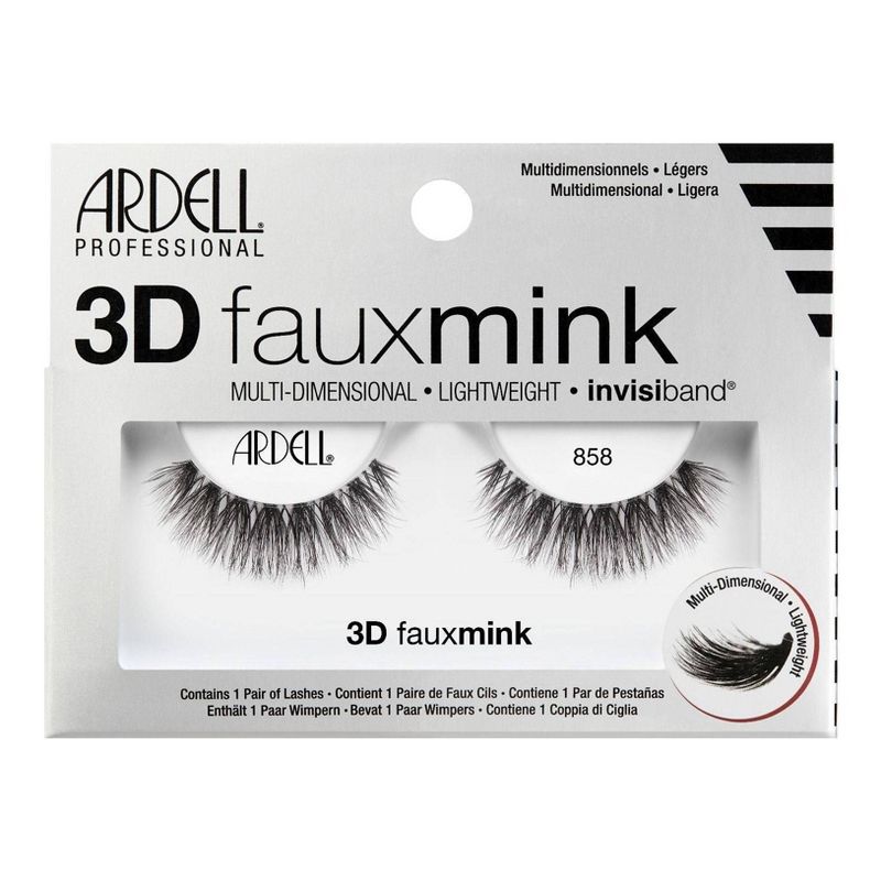 Ardell 3D Faux Mink False Eyelashes 858 Lash Black - 1pr, 1 of 11