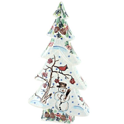 Blue Rose Polish Pottery 491 Vena Flat Christmas Tree