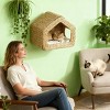 Cat Wall Bed with Seagrass, Plush Cushion & Dual Entrances, 15.7" Space Saving Wall Mounted Cat House-3irtyhousy - 2 of 4