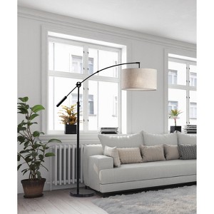 Adler Arc Floor Lamp Black - Adesso: Contemporary Standing Lamp with Adjustable Height, ETL Listed - 1 of 4