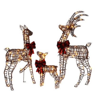 GlasFlength Decorative Objects Elk Deer Sled Decoration Christmas Deer Outdoor Yard Decoration Courtyard Elk Decoration, Brown, 24.5"*8"*48"