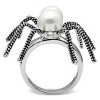 Slickblue Rhodium Brass Ring with White Synthetic Pearl for Women, Perfect for Halloween or Special Occasions, Size 5-10 - 3 of 4