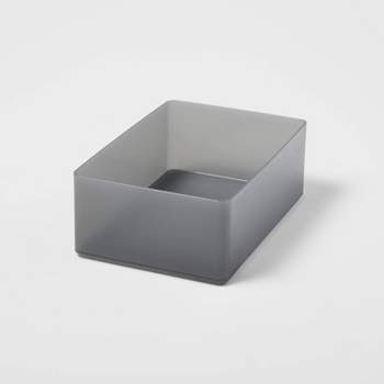 Large Decorative Plastic Bin with Cutout Handles Gray - Brightroom™