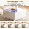 Lirago Square High Gloss LED Coffee Table 16 Color Lights 5mm Frosted Glass Top Modern Living Room Center Table 27 5x27 5 Inches White Remote Control - 3 of 4