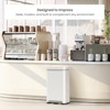 Home Zone Living 19 Gallon Stainless Steel Tall Kitchen Trash Can with Soft Close Lid and Collared Rim, White - 2 of 4