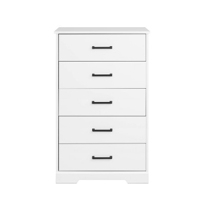 White Farmhouse 5-Drawer Vertical Dresser