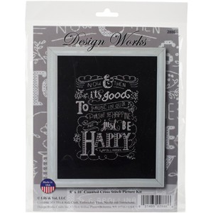 Design Works Counted Cross Stitch Kit 8"X10"-Just Be Happy (14 Count) - 1 of 2