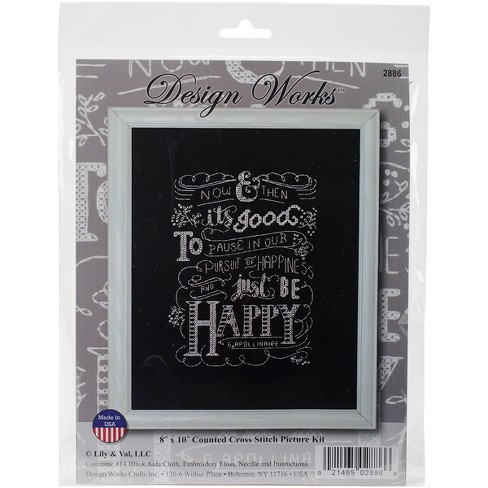 Design Works Counted Cross Stitch Kit 8x10-just Be Happy (14 Count) :  Target