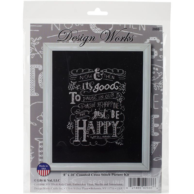 Design Works Counted Cross Stitch Kit 8"X10"-Just Be Happy (14 Count), 1 of 3