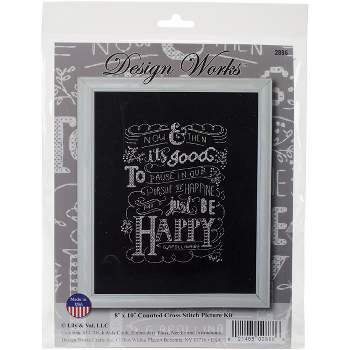 Design Works Counted Cross Stitch Kit 8"X10"-Just Be Happy (14 Count)