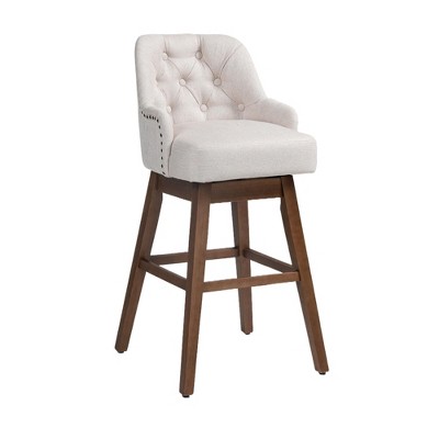 Zeus & Ruta 39.76 in. Counter Height 360 Degree Swivel Bar Stools Set of 2 with Footrest