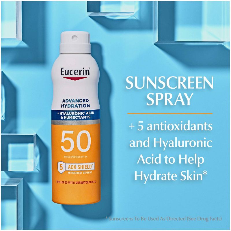 Eucerin Advanced Hydration Sunscreen Spray - SPF 50 - 6oz, 3 of 12