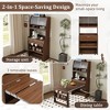 TiramisuBest 110" Foldable Dining Table with Hutch,Multifunctional Cupboard with Storage Shelf and Side Hooks for Small Places,Apartment - 4 of 4