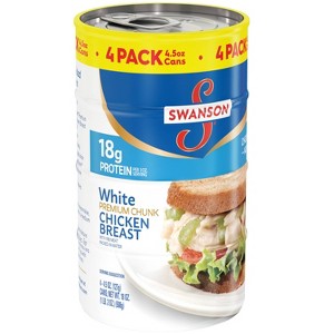 Swanson White Premium Gluten Free Chunk Canned Chicken Breast in Water - 4.5oz  / 4pk - 1 of 4